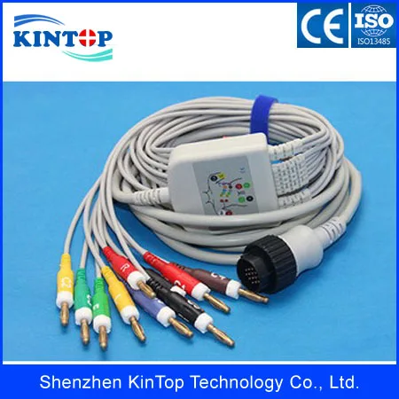 5 шт./лот совместимый с новым Kenz PC-104 ECG 10 Lead ECG/EKG Cable AHA Banana 4 0 мм для kenz IEC без