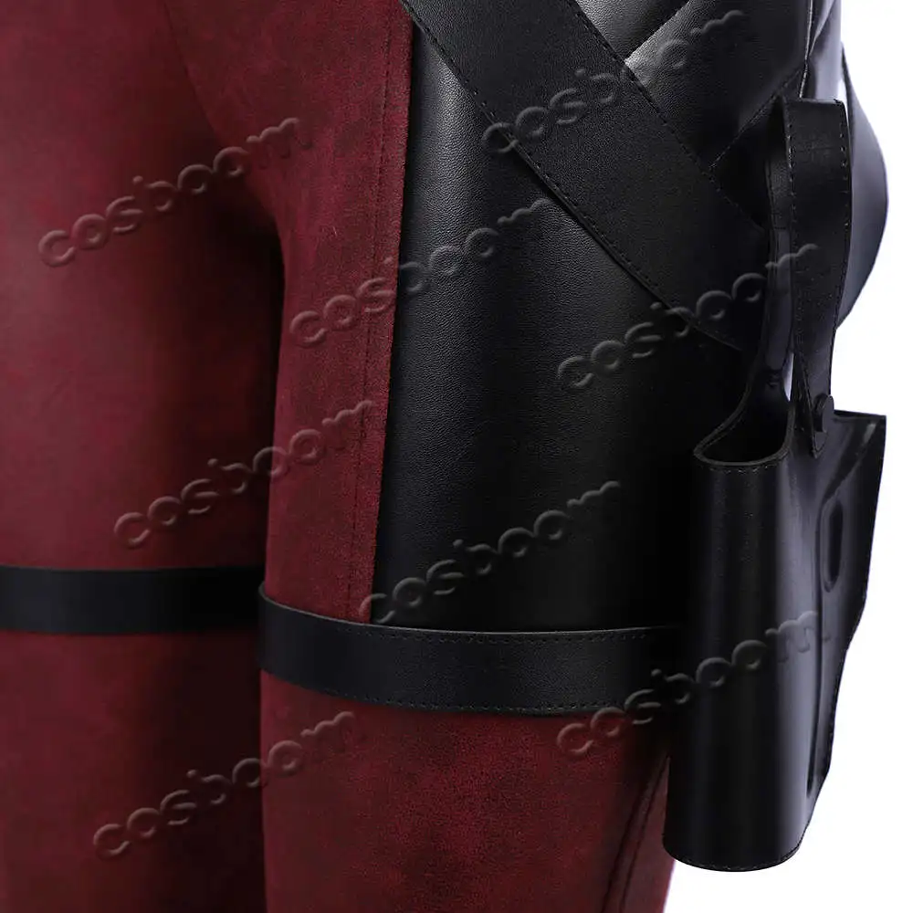 COSBOOM для дам костюм с принтом Deadpool Взрослых Женщин Дэдпул Женский костюм супергероя красный комбинезон Хэллоуин Карнавал косплэй костюм