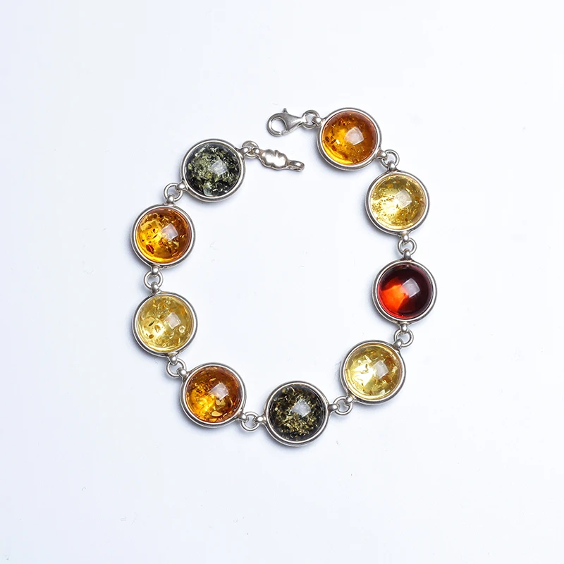 JIUDUO из натурального янтарного пчелиного воска на плоском колесе бисера браслет