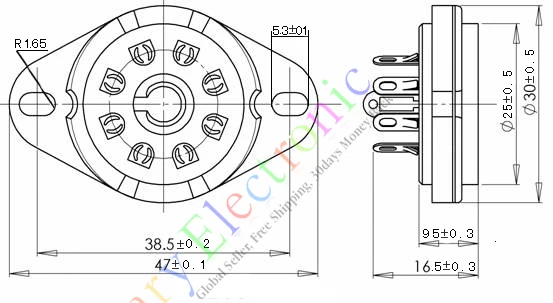 Опт и розница 4 шт серебро 8pin Керамическая вакуумная трубка розетка loctal клапанная