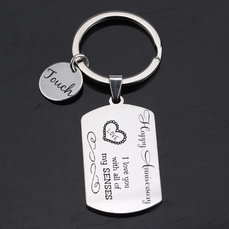 Модный брелок с гравировкой счастливого юбилея сердце 5 чувство высокое качество