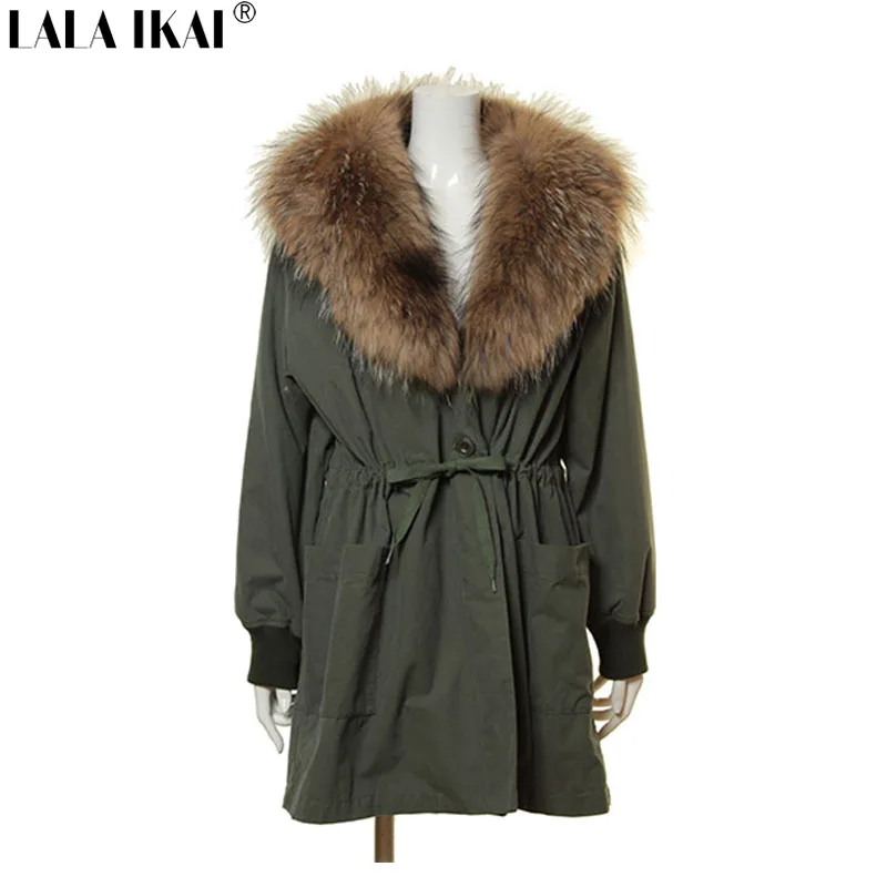 Модные зимние Куртки и пиджаки пальто для женщин Енот меховой воротник женские