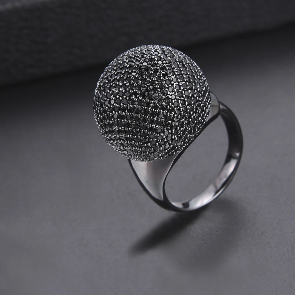 Яркий круглый шар поверхности Цирконий палец кольца для индийских африканских