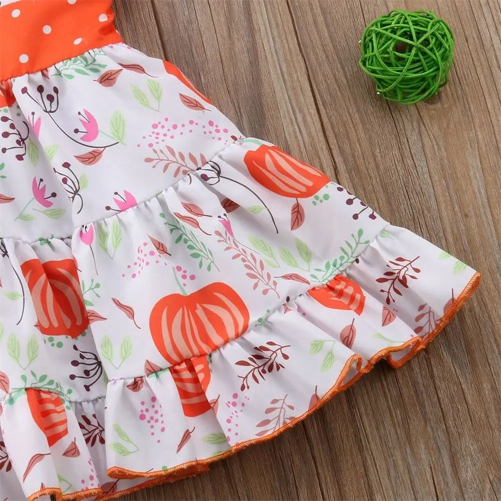 Праздничное платье на Хэллоуин для маленьких девочек трапециевидной формы до