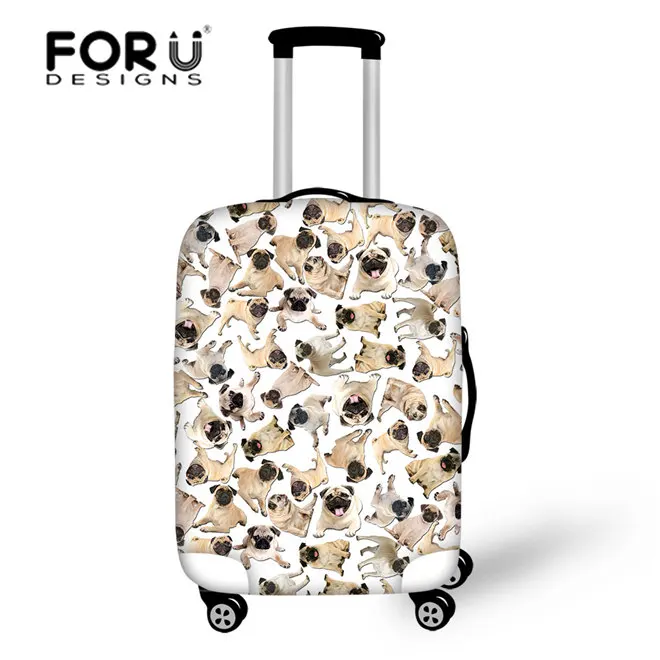 FORUDESIGNS/чехол с Мопсом для путешествий, защитный чехол для багажа, чехол с 3D принтом для собак, чехлы для путешествий, эластичный чехол для 18-30 дюймов - Цвет: CC3488L