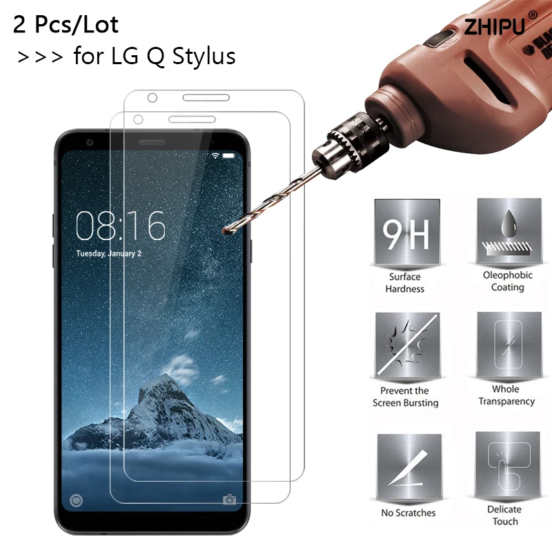 2 шт./лот 2.5D 9H Премиум Закаленное стекло для LG Q Stylus 6 &quotЗащитная пленка экрана Plus + |