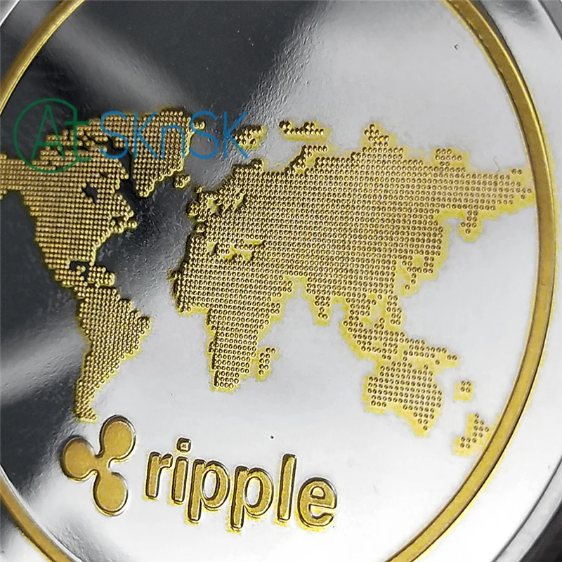 Новогодний подарок памятные монеты XRP Ripple криптовалюта позолоченная и