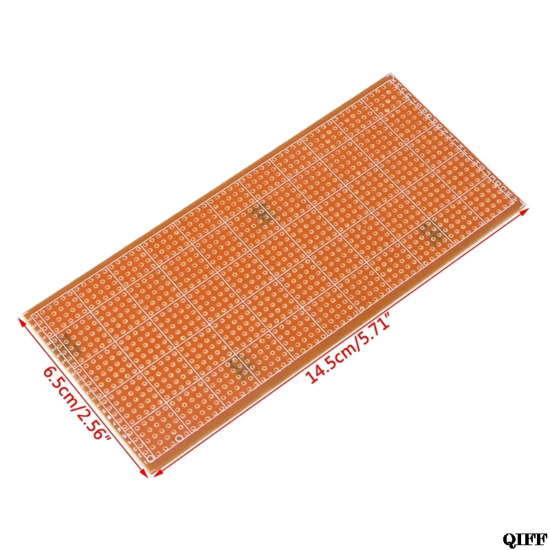 Прямая поставка и 5 шт. 6,5x14,5 см Stripboard Veroboard Uncut PCB Platine Односторонняя печатная плата Mar28