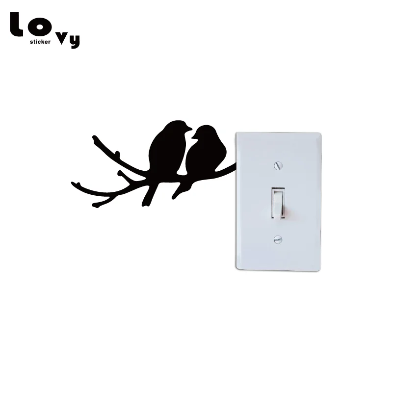 Birds On The Branch Vinyl Switch Sticker Cartoon Animal Art Wall for Kids Rooms Bedroom Home Decor SW0412 | Дом и сад
