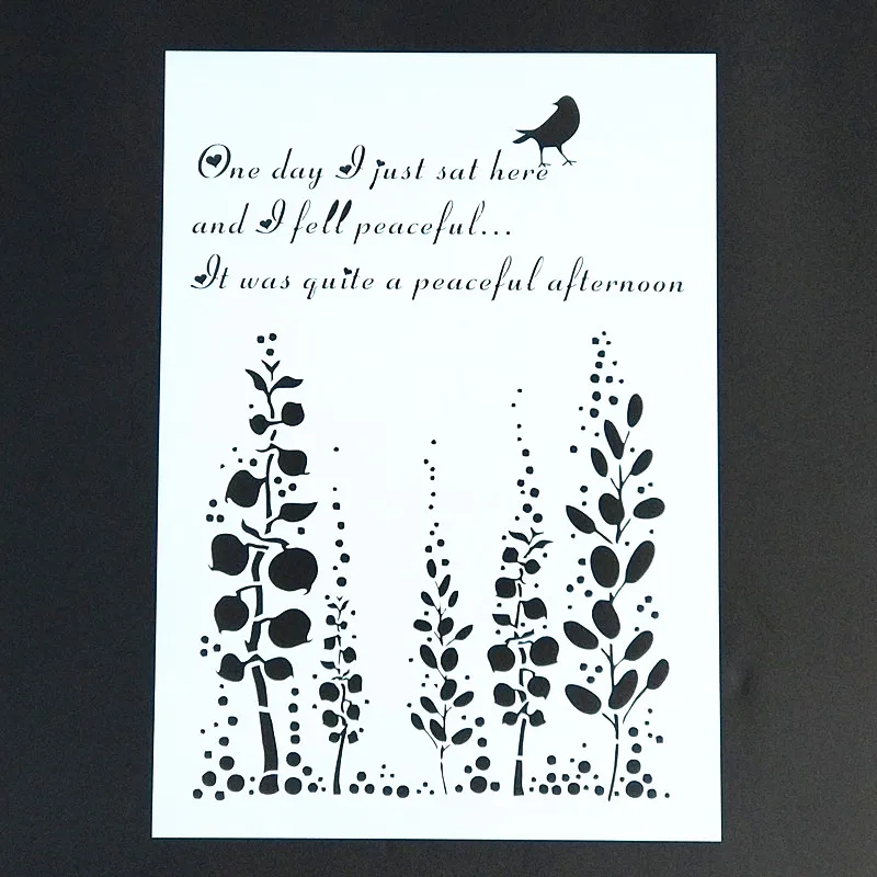 DIY живопись A4 Размер спокойный день Трафарет Шаблон для настенная штампованная