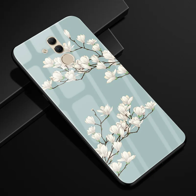 37 Для huawei mate 20 lite чехол Чехол из закаленного стекла для телефона черный ТПУ бампер чехол для huawei mate 20 lite стеклянная крышка mate 20 lite - Цвет: 37