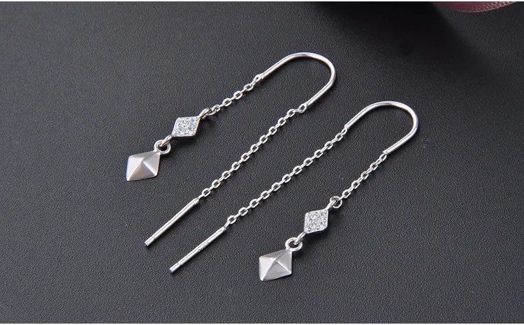 

S925 sterling silver earrings Korean fashion micro inlay zircon earrings free shipping