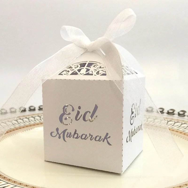 10 шт. лазерная резка подарочная коробка украшения на Рамадан конфет для Eid Mubarak Hajj