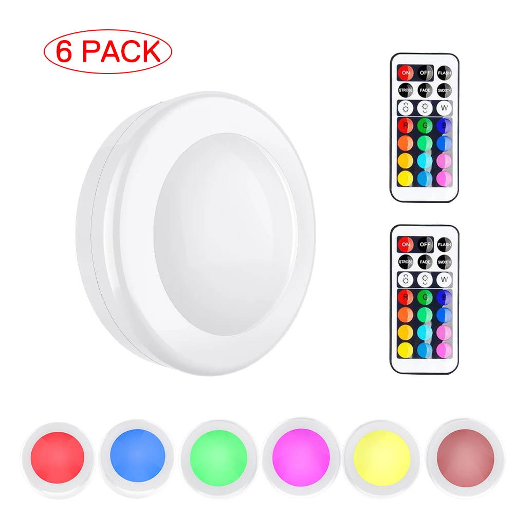 Беспроводной светодиодный светильник RGB для шкафа с дистанционным управлением 13