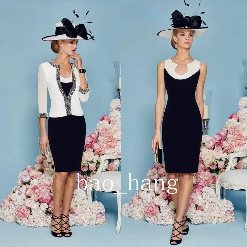 Из двух частей мать невесты платья с курткой колен вечерние 2016 л . н | Свадьбы и