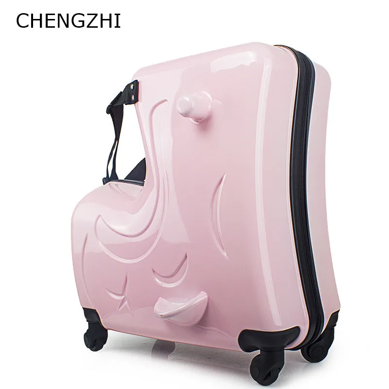 CHENGZHI 20&quot24&quotInch Slide Suitcase Wheels High Quality Children Rolling Luggage Spinner kids travel Bags Can sit | Багаж и сумки
