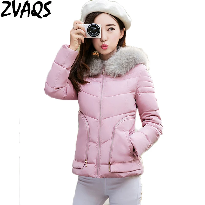ZVAQS 2020 новая зимняя куртка женская короткая тонкая хлопковая стеганая Толстая