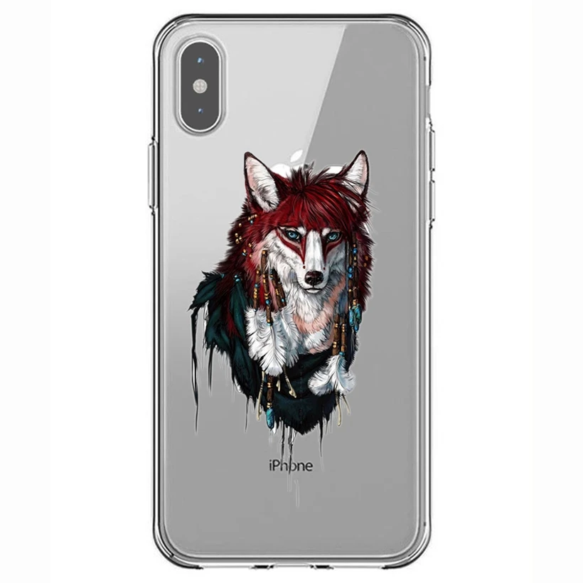 Case Cover Pattern Painted Colored Tiger Owl Rose Soft Tpu For iPhone 7 8 6 6s Plus X Xs XR XS Max Y611 |