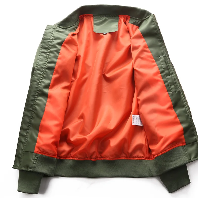 Мужская куртка бомбер SEAUSLIM пилот в стиле милитари на осень и весну LQ QQC 10|mens bomber
