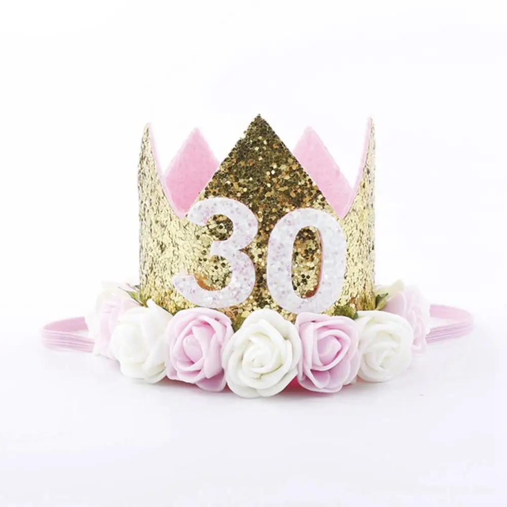 30 Crown Taoup 1 шт одна первая шляпы для вечеринки по случаю Дня рождения 1-я 2-я 3-я Корона День рождения шляпы номер один вечерние украшения Детские аксессуары Новорожденный ребенок - Цвет: 30 Crown