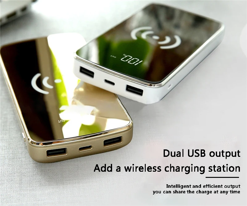 Новинка 20000 мА/ч модный беспроводной зарядный Мобильный Внешний аккумулятор