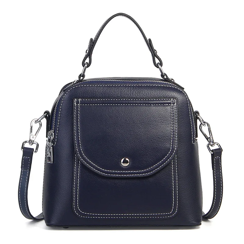 Dark Blue Женская сумка ZENCY из телячьей кожи, натуральная кожа, модный первый слой, коровья кожа, Женская сумочка, Повседневная сумка через плечо, сумка-мессенджер - Цвет: Dark Blue
