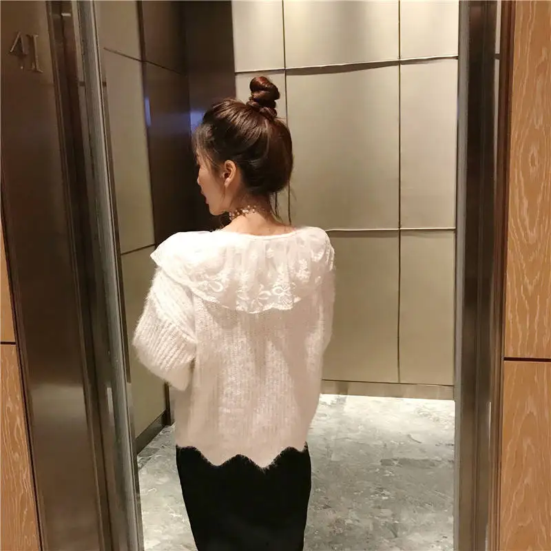 HziriP 2018 Autumn Women Comfortable Sweetest Knitted Female Simple Lace Sweaters Cardigans Sexy All-Match Single Breasted Fresh |