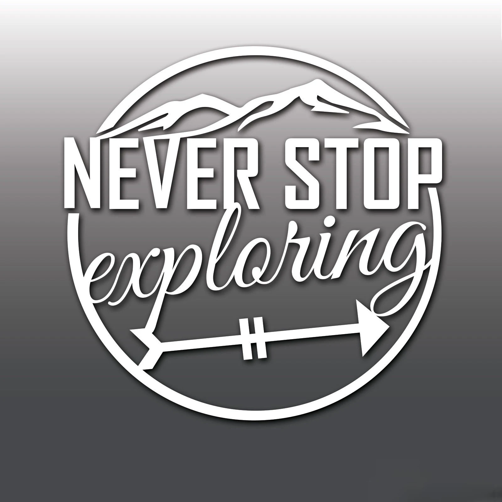 

15*15cm Never Stop Exploring Car Stickers Funny Campering car accessories Hike Adventure Laptop Vinyl Decal Sticker