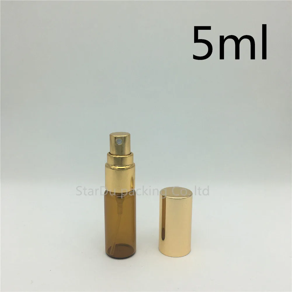 Пустая флакон-распылитель из янтарного стекла 3 мл 5 10 500 шт./лот маленькие