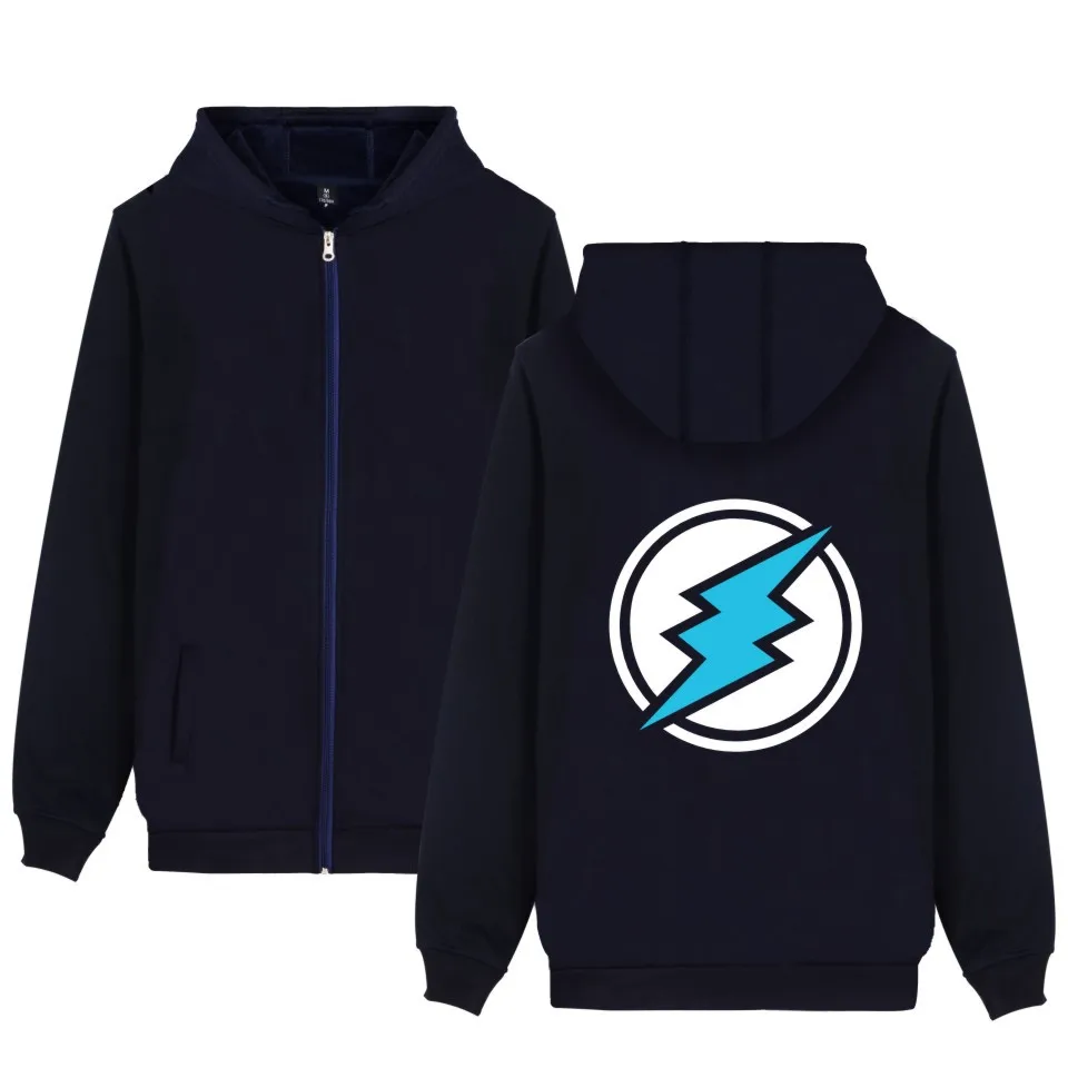 Толстовка на молнии с принтом логотипа Electroneum хлопковая толстовка блочной цепью