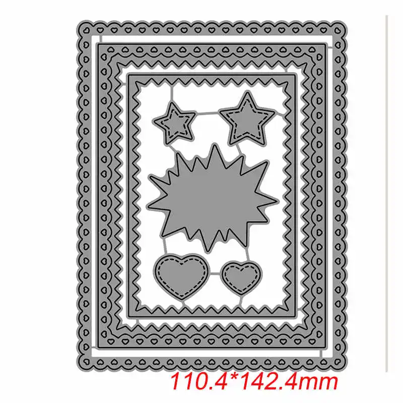 Маленькие сердца Прямоугольные рамки звезды металлические режущие штампы для