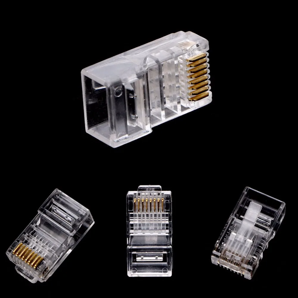 Планшет-OOTDTY 100 шт./упак. RJ45 8-контактный разъем CAT6 сетевой кабель модульные Ethernet