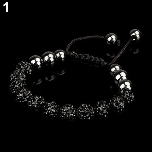 Новинка 2017 года со стразами шар полимерная глина бисера браслет дружбы adjustale цепи