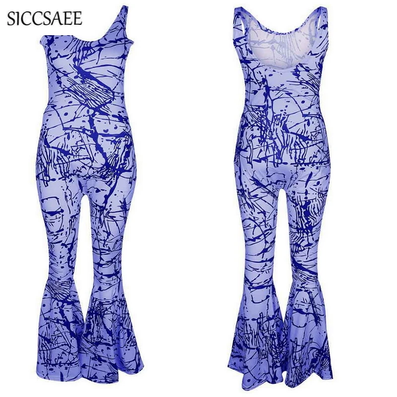 Tie Dye с открытой спиной женские комбинезон клеш брюки пикантные Одна деталь