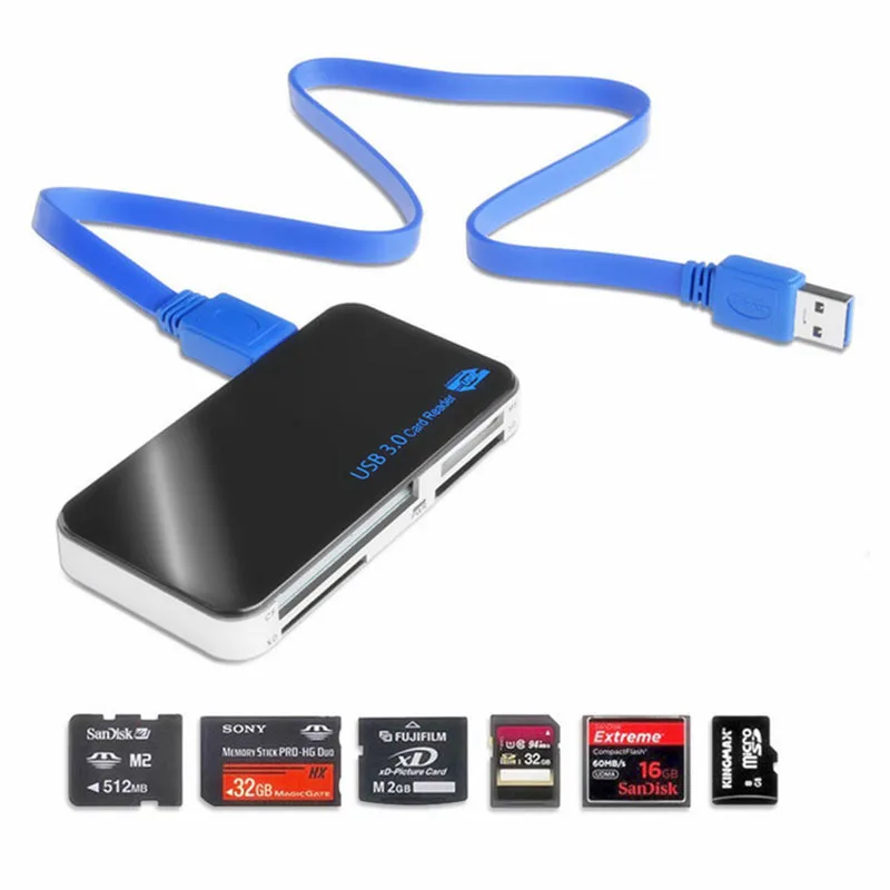 USB 3,0 компактный флэш-адаптер Все-в-1 CF MicroSD MS XD Универсальный считыватель карт памяти дизайн для Ipad IPhone Android телефон ПК