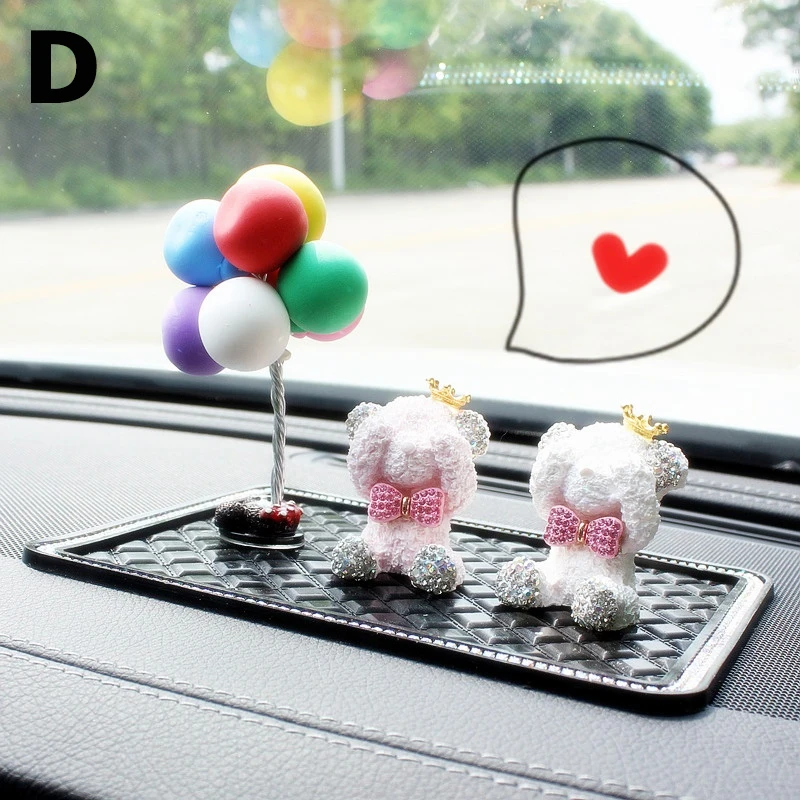 Gypsum Bear Ornament Car Console Decoration Charm Balloon Air Freshener Perfume Interior Decor Crystal Girls Women | Автомобили и