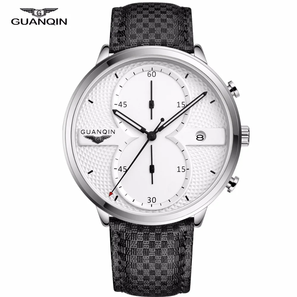 Мужские часы GUANQIN, мужские бизнес часы, Топ бренд, роскошные часы с хронографом, мужские спортивные кварцевые наручные часы, мужские часы