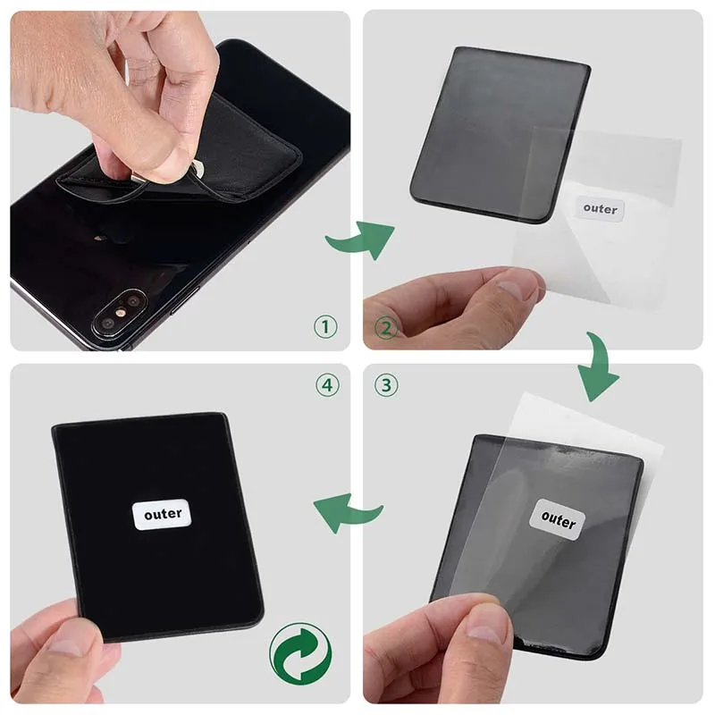 RFID для мужчин и женщин, кредитный ID держатель для карт, кошелек для сотового телефона для мужчин, карманная палочка на клейкой основе с кольцом на палец, подставка, надежная ручка