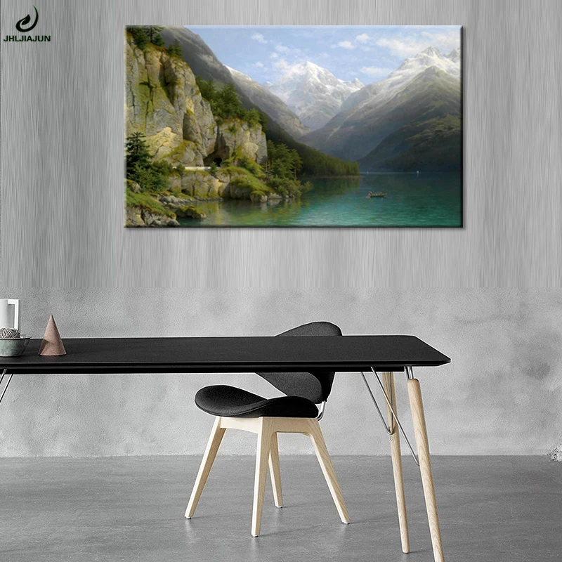 Настенная картина JHLJIAJUN на холсте в скандинавском стиле HD с изображением гор и
