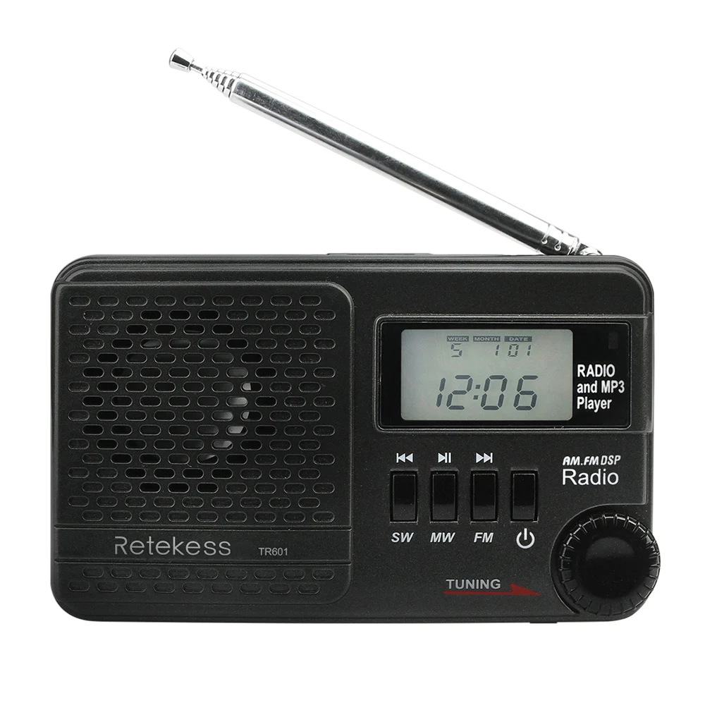 Retekess TR601 FM/AM/SW радио многополосный цифровой стерео радио приемник ж/MP3 колонки наушники Выход Время антенна дисплея радио