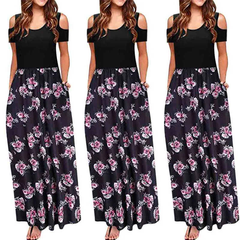 Женское Повседневное платье с открытыми плечами JAYCOSIN Элегантное повседневное