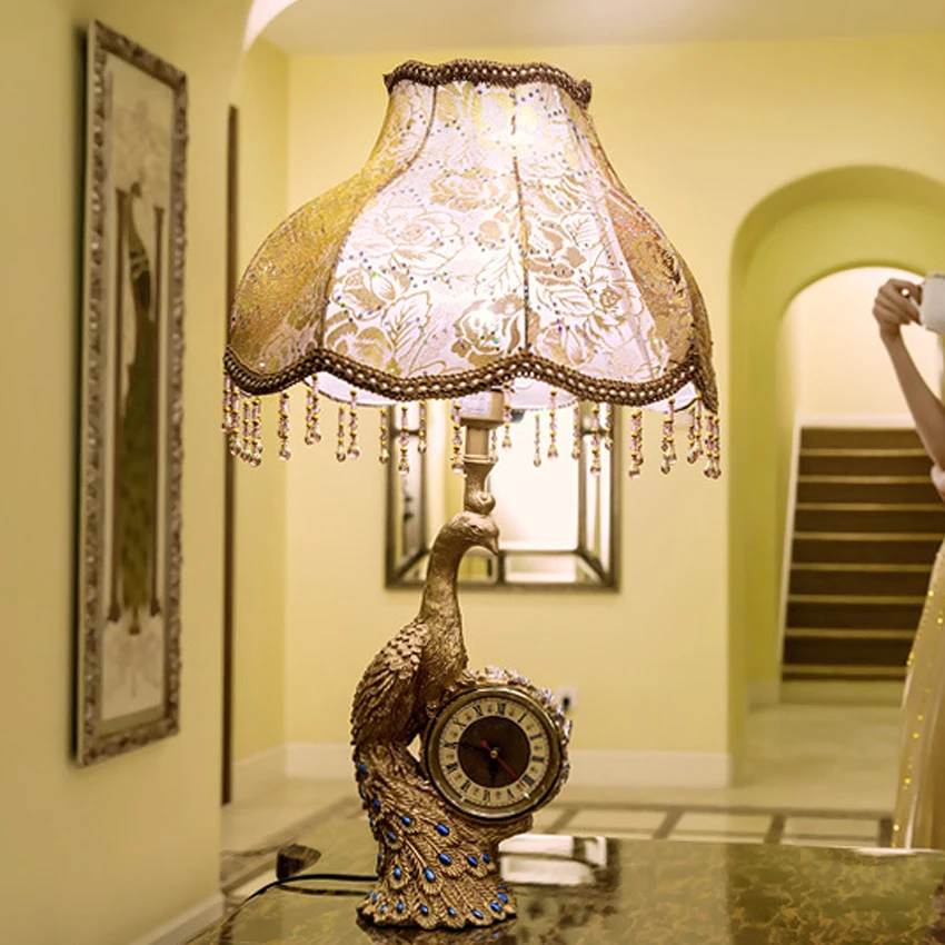 Новинка роскошная настольная лампа в европейском стиле тканевый абажур