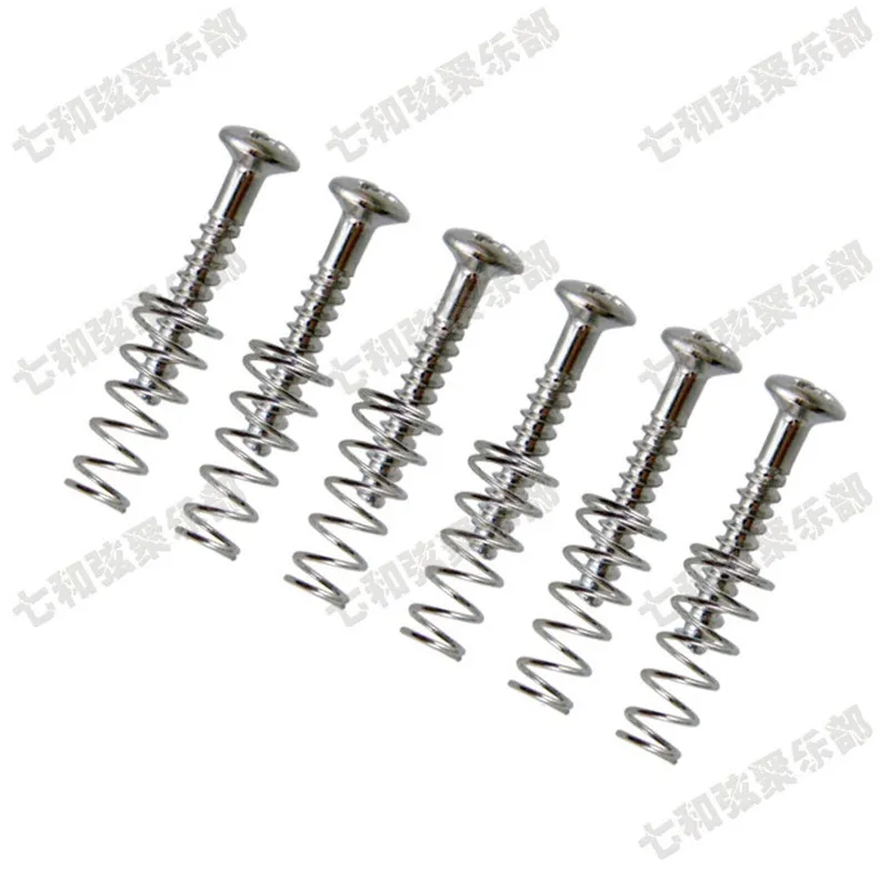 

A set of 6 Pcs Silver Guitar Humbucker Single Coil Pickups mount Height Screws spring guitar accessories