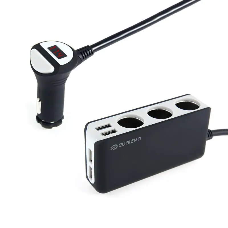 EUGIZMO 4 USB порта 3 Way автомобильный прикуриватель гнездо разветвитель зарядное