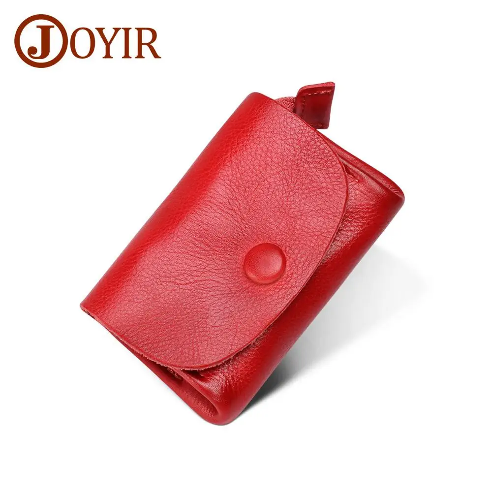 Red JOYIR мужской кошелек из натуральной кожи, маленький женский кошелек для монет, маленькая сумка для монет, тонкий кошелек для монет, кошелек для кредитных карт и ID, держатель для карт, мужской кошелек - Цвет: Red