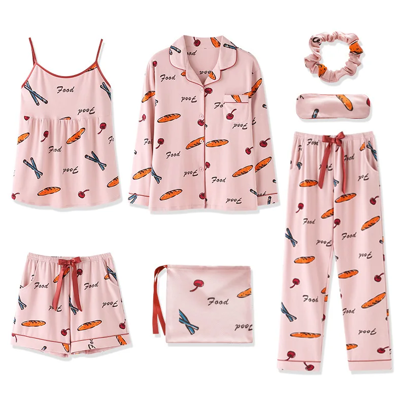 Hawiton 7 шт. Осенний Рождественский зеленый пижамный комплект с длинными рукавами