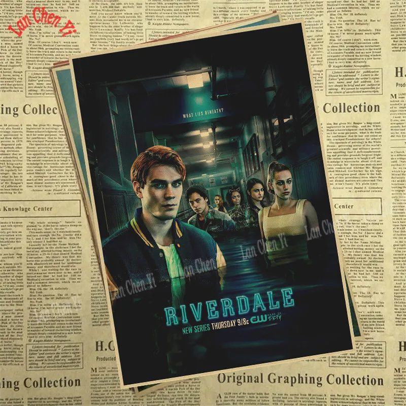 Винтажный постер Riverdale из крафт бумаги винтажный настенные наклейки для гостиной