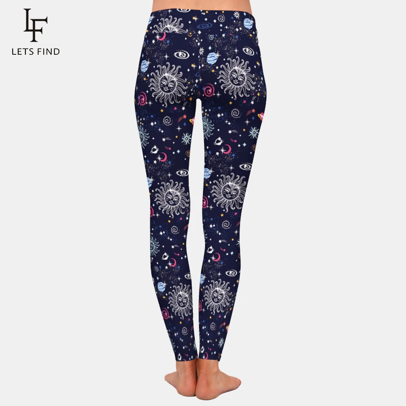 LETSFIND New Design Beautiful Galaxy Print Women High Waist Leggings Fashion Comfortable Milk Silk Elastic Leggings