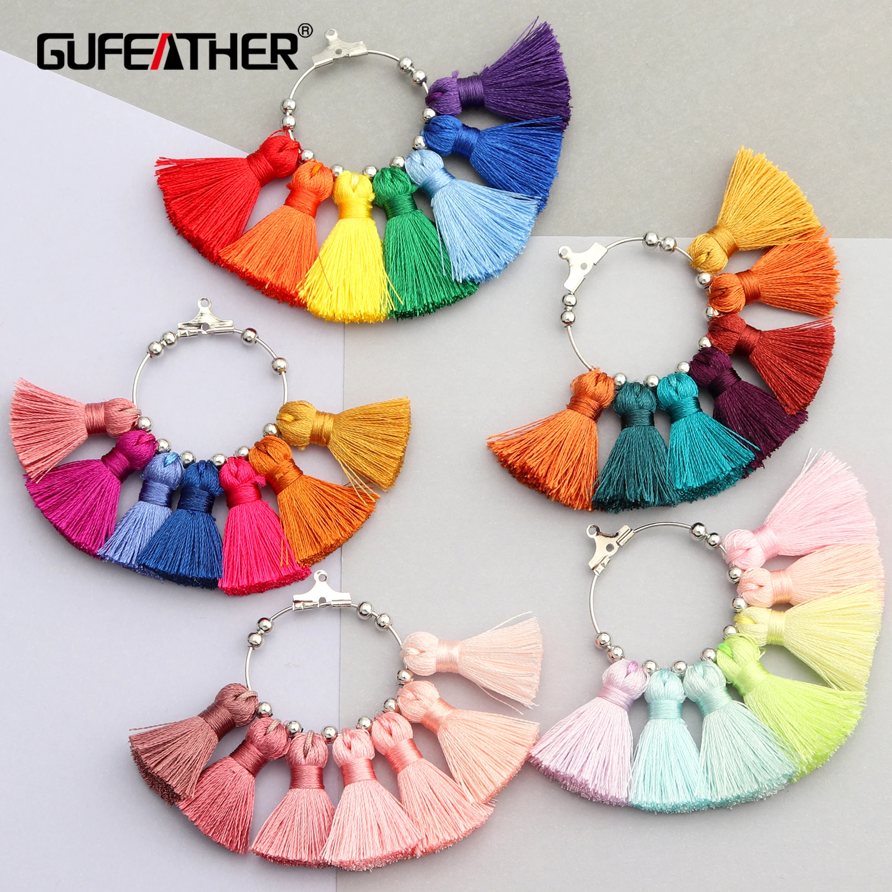 GUFEATHER L196, шелковые кисточки, ювелирные аксессуары, Золотое серебряное кольцо, ручная работа, ювелирные изделия, изготовление ювелирных изделий, серьги diy, кисточка
