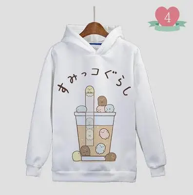 Sumikko gurashi/семейная осенне-зимняя толстовка с капюшоном для мамы, женские и мужские для мальчиков и девочек, детская рубашка детские футболки, одежда - Цвет: 4